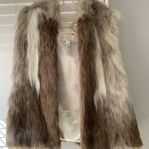 Faux Fur Vest w/ Hood